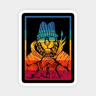 Vintage Chill Lion Magnet