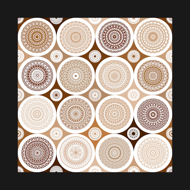 repeating pattern with boho style circles, brown color by Artpassion