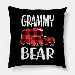 Grammy Bear Red Plaid Christmas Pajama Matching Family Gift Pillow