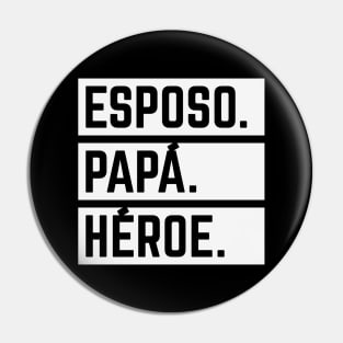 Esposo Papá Héroe (Super Marido / Superhéroe / White) Pin
