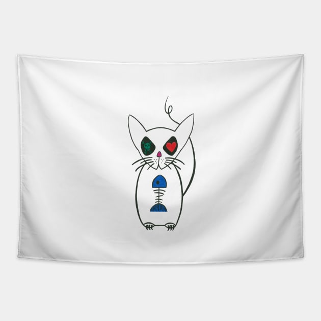 crazy kitty Tapestry by SeymourArt