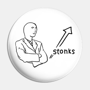 Stonk meme line art Pin