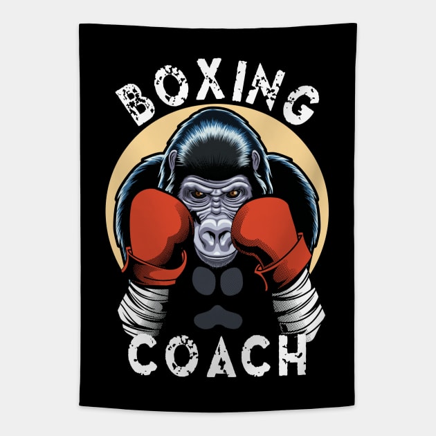 Gorilla  Boxing Coach Tapestry by TMBTM