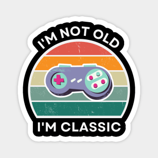 I'm not old, I'm Classic | Game Controller | Retro Hardware | Vintage Sunset | '80s '90s Video Gaming Magnet