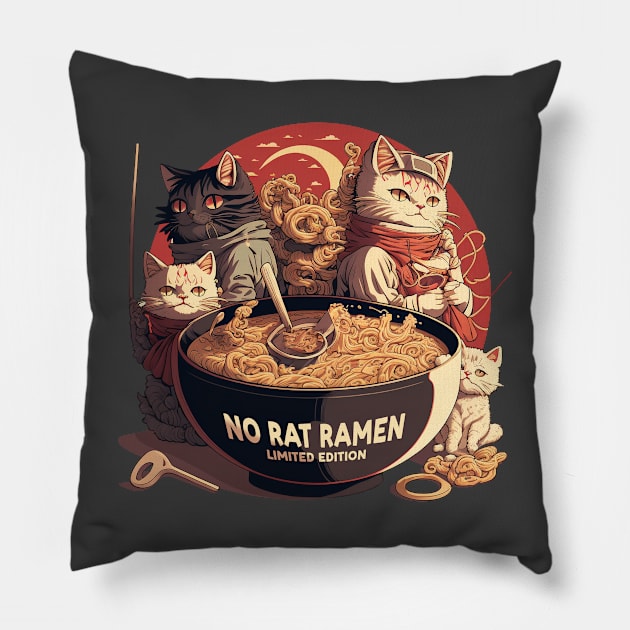 No Rat Ramen Pillow by Bondoboxy