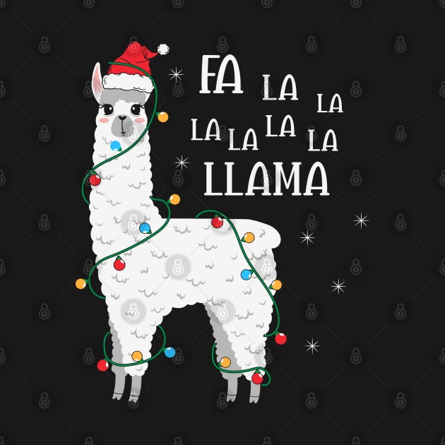 Fa La La La Llama Christmas Tree Funny Llama Santa Christmas Lights Gift by BadDesignCo