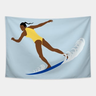 Surfing Brunette Tapestry