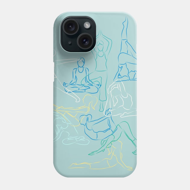 Yoga Asanas Phone Case by XOOXOO