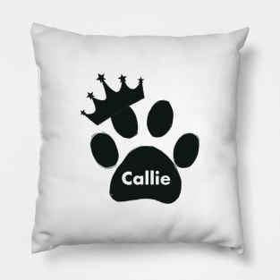 Callie cat name made of hand drawn paw prints Pillow