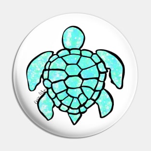 Love Life Aqua Sea Turtle Pin