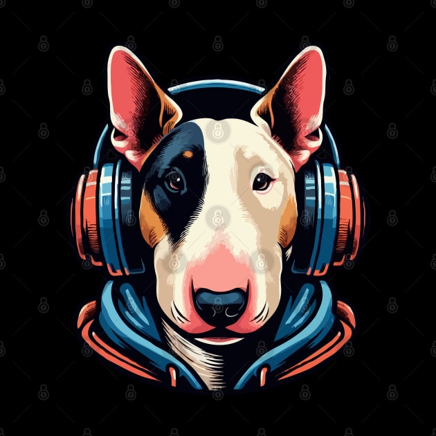 Cool Bull Terrier With Headphone by MoDesigns22 