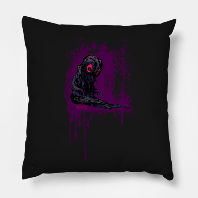 Little Smog Monster Pillow by ZornowMustBeDestroyed