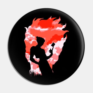 The magician silhouette in red Pin