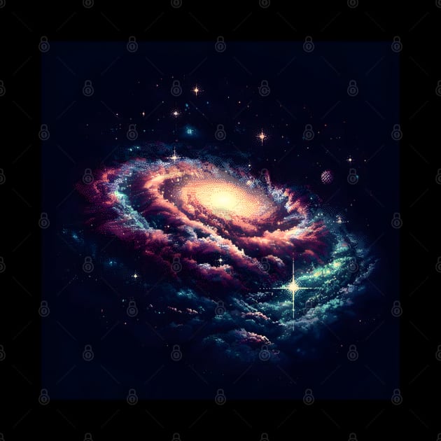 pixelated - space galaxy pixelated by vaporgraphic