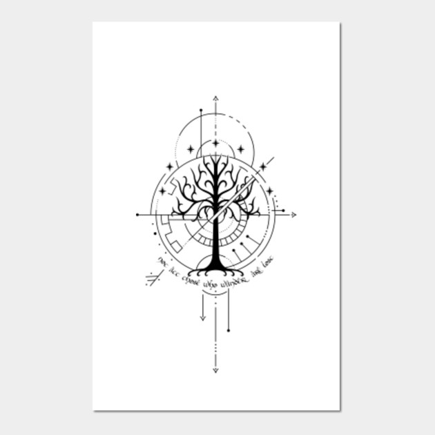 Lord Of The Rings Abstract Compass Tattoo Art Lord Of The Rings Posters And Art Prints Teepublic