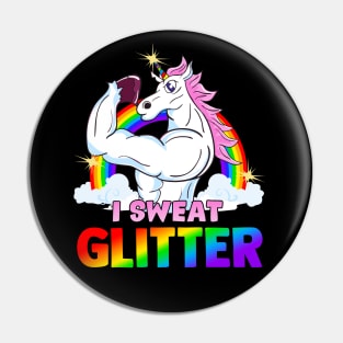 Magical Workout Unicorn I Sweat Glitter Gym Exercise Pin