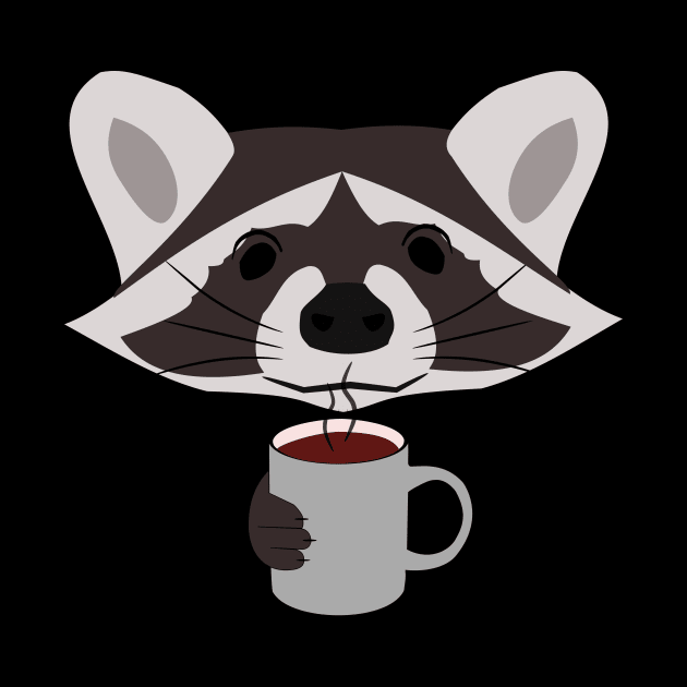 Raccoon Drinking Coffee by dreamish