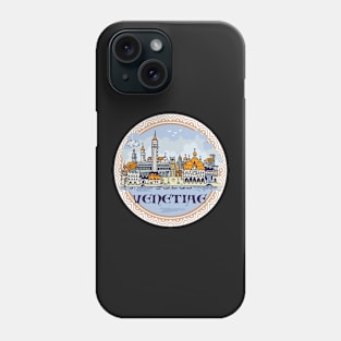 Venice city hand draw medieval illustration Phone Case