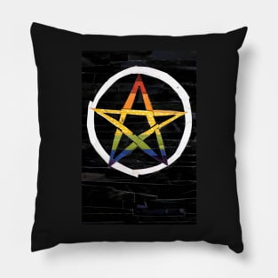 Gay Pride Pentagram Pillow