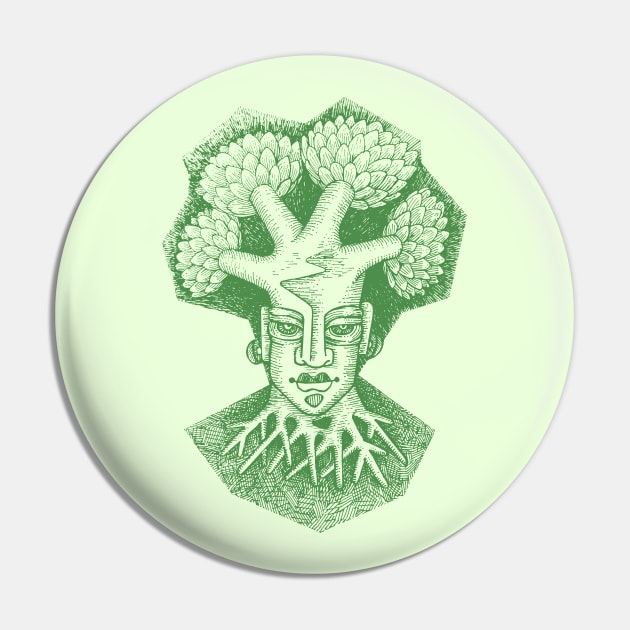 Forest God Soul Expression with Side Profile of a Man and His Head with Leafy Tree Branches Hand Drawn Illustration with Pen and Ink Cross Hatching Technique 1 Pin by GeeTee