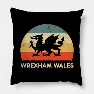 Retro Sunset Wrexham Wales Pillow