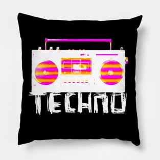 Music Vintage Techno Radio for Techno DJ Pillow