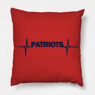 patriots heartbeat blue Pillow