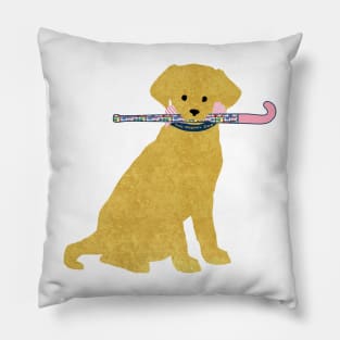 Golden Retriever Preppy Madras Field Hockey Dog Pillow