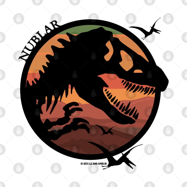 Isla Nublar - Jurassic Tyrannosaurus - Raptor - Sunset Silhouette by Jurassic Merch