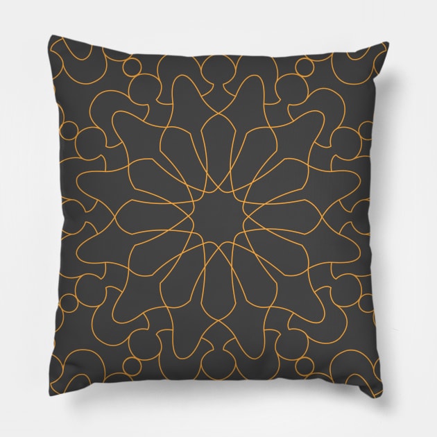Floral curved pattern design Pillow by diplikaya