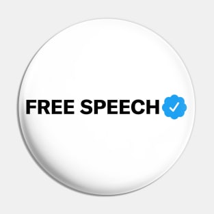 Free Speech Funny Sarcastic Parody Blue Check Badge Verification Gift Pin