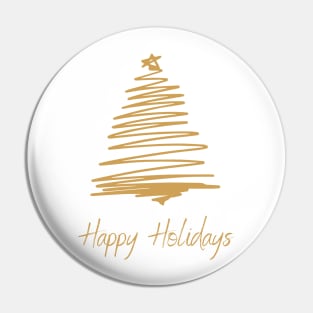 Happy holidays, golden tree, Merry Christmas, Christmas tree, text, christmas wishes, simple wishes Pin