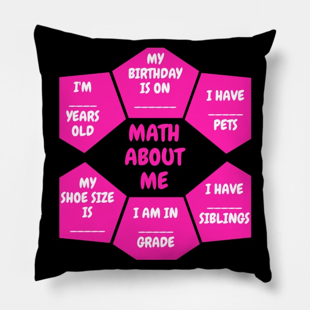 Math About Me Pillow by Hidden Verb