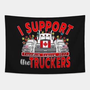 FREEDOM CONVOY OTTAWA TRUCKERS - FREEDOM CONVOY 2022 UNTIL WE ARE ALL FREE LETTERS BLACK Tapestry