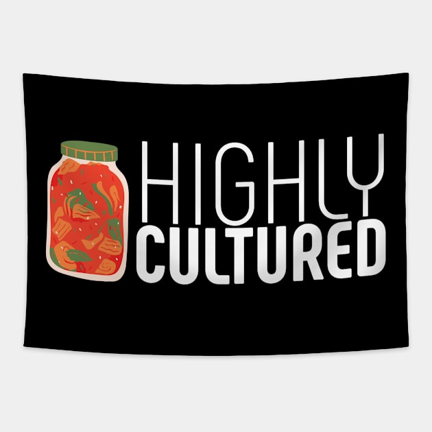 Highly Cultured - Kimchi Korean Food - Funny Tapestry by e s p y