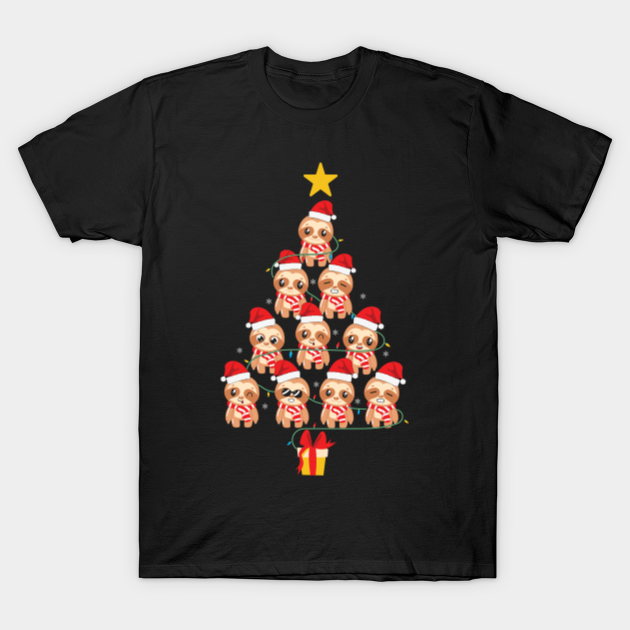 sloth christmas tree funny idea - Sloth Christmas Tree - T-Shirt