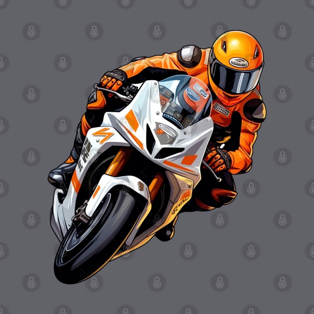 Superbike Motorcycle Racer by AI Art Originals