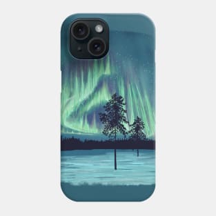 Northern lights winter Phone Case