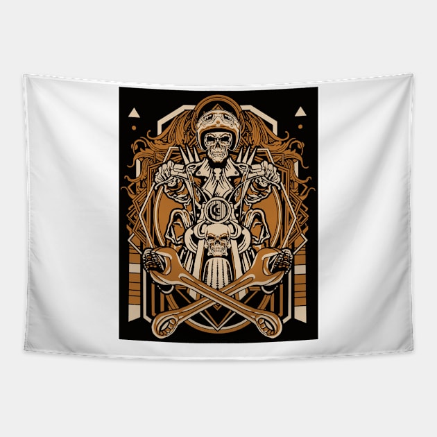 riders skull Tapestry by garudadua