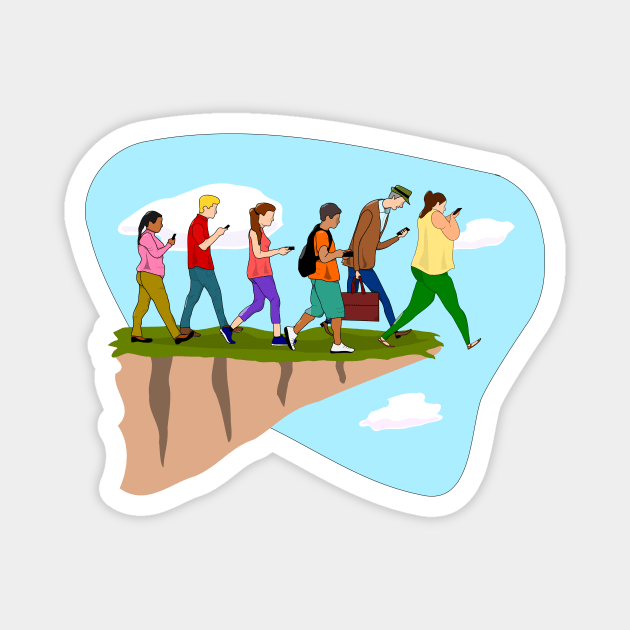 The Cell Phone Walk Magnet by Slap Cat Designs