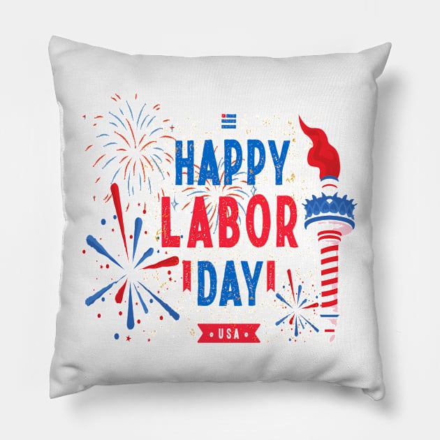 Happy Labor Day 2023 Pillow by ahlama87
