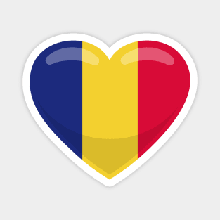 Chad Flag Heart Magnet