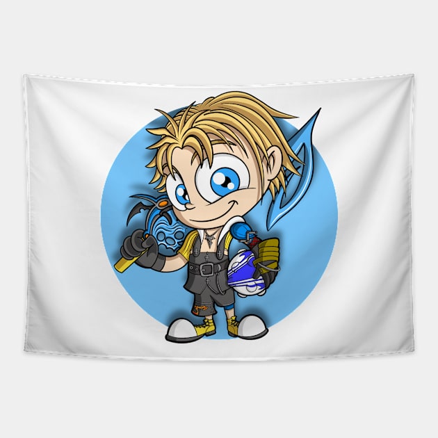 He's a Blitzball Hero! Tapestry by chrisnazario