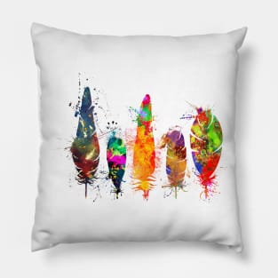 Painted feathers Pillow