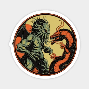 Cthulhu Vs. Ancient Chinese Dragon Magnet