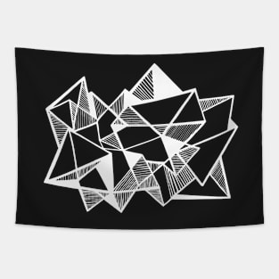 Black and white Geometric Abstract Tapestry