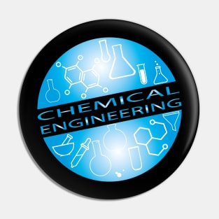 Chemical engineering text, globe design Pin