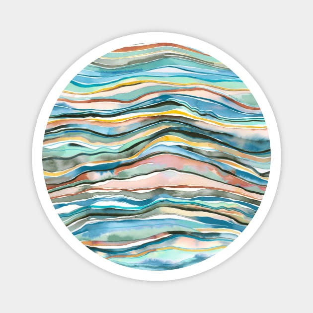 Agate Marble Watercolor Colorful Layers Magnet by ninoladesign