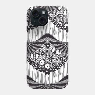 Black Lace, Floral Pattern Phone Case