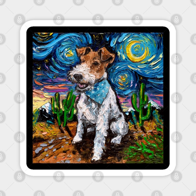 Wire Fox Terrier Night Magnet by sagittariusgallery